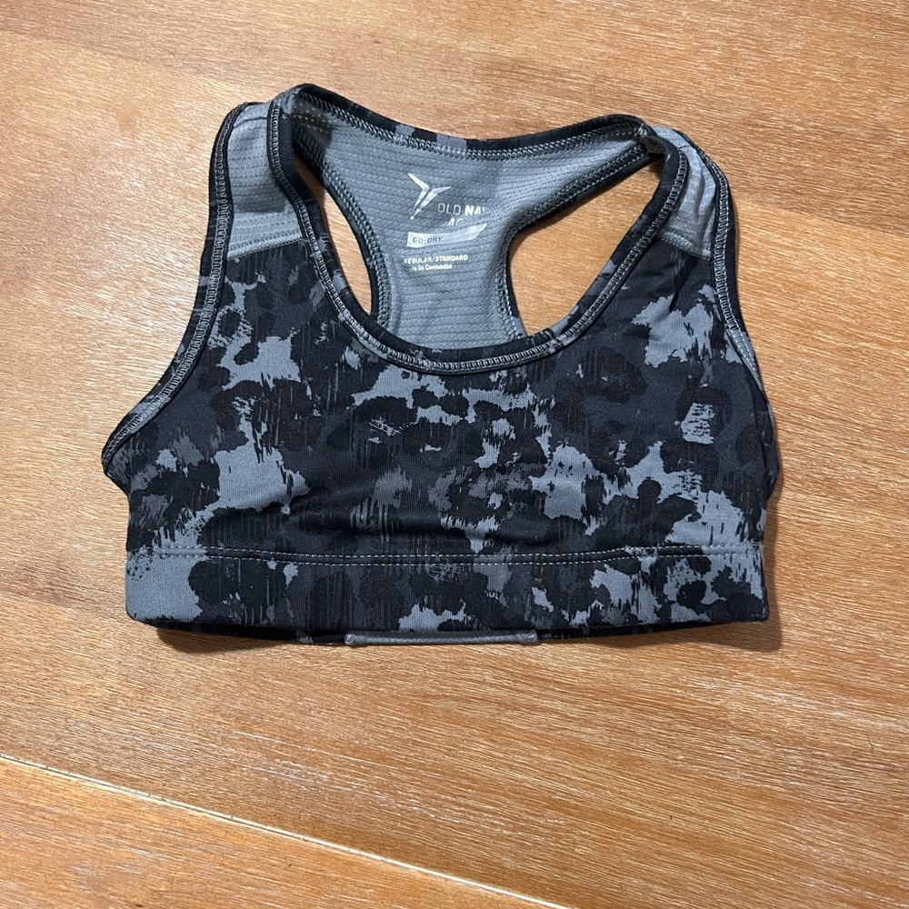 Toddlers Black and Gray Sports Bra